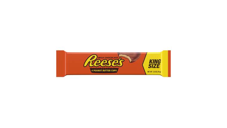 Order Reese's Milk Chocolate Peanut Butter King Size Cups Candy, Individually Wrapped - 4 Pieces 2.8 oz food online from Valero Food Mart store, Murrayville on bringmethat.com