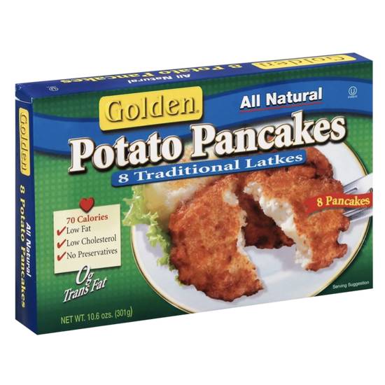 Order Golden Frozen Potato Pancakes Traditional Latkes 8ct 10.6oz food online from Everyday Needs by Gopuff store, Stamford on bringmethat.com