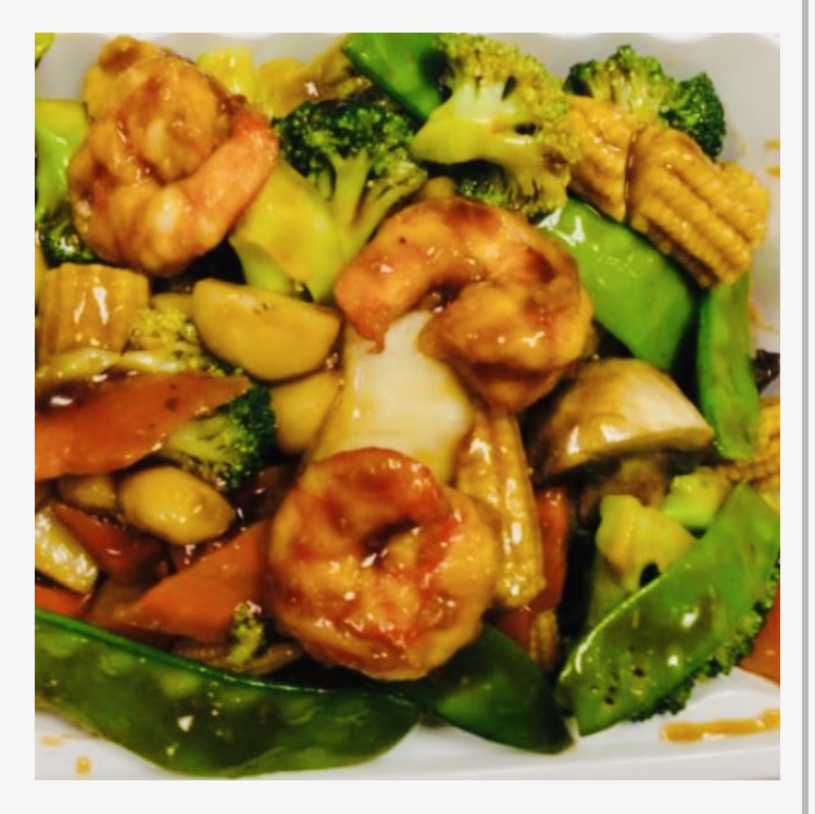 Order SF3. Shrimp with Mixed Vegetable food online from Tea House store, Charlottesville on bringmethat.com