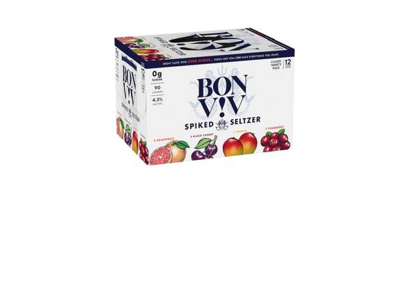 Order BON V!V Spiked Seltzer Variety Pack - 12x 12oz Cans food online from Wine Expo store, Santa Monica on bringmethat.com