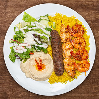 Order 9. Combo Trio Plate food online from The Green Olive store, Camarillo on bringmethat.com
