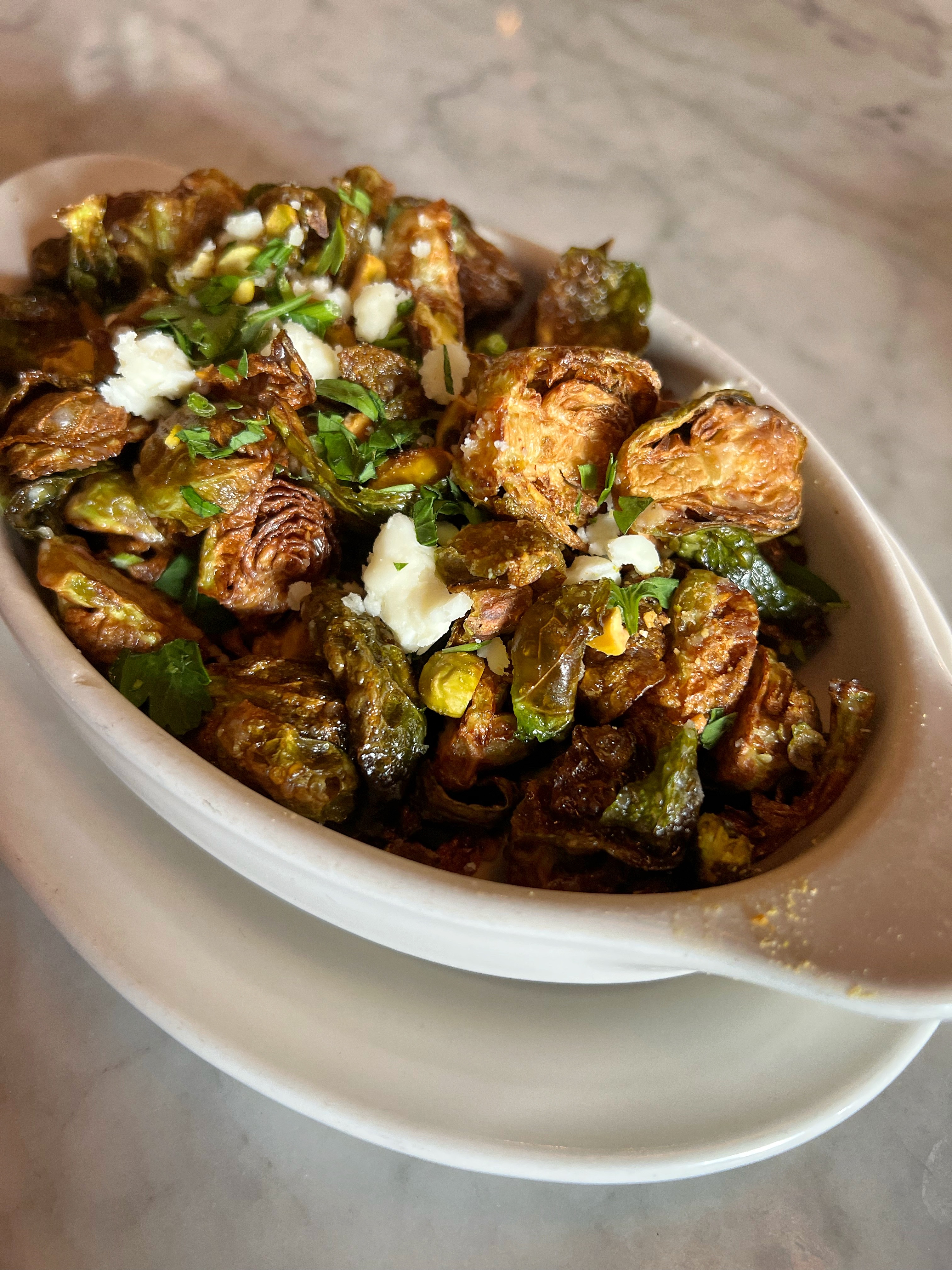 Order Roasted Nichol's Brussels Sprouts food online from Oyster Bah store, Chicago on bringmethat.com