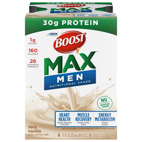 Order Boost Max Ready-to-Drink Nutritional Shake Very Vanilla (11 oz x 4 ct) food online from Rite Aid store, PITTSBURGH on bringmethat.com
