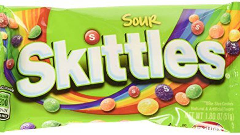 Order Skittles Bite Size Candies, Sour 1.80 oz food online from Valero Food Mart store, Murrayville on bringmethat.com