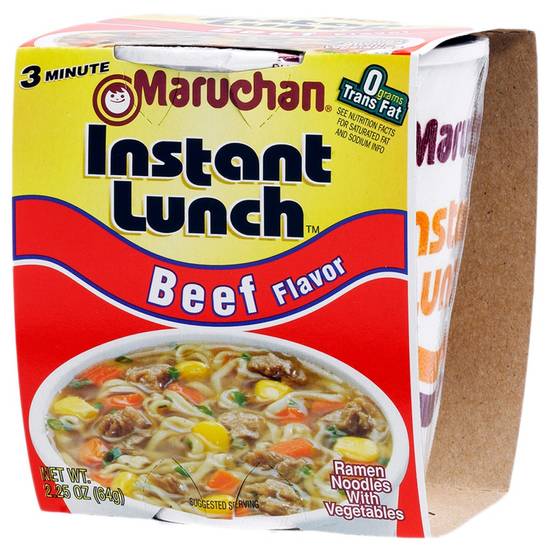 Order Maruchan Instant Lunch Beef Flavored Ramen Noodle Soup 2.25oz food online from Everyday Needs by Gopuff store, Waltham on bringmethat.com