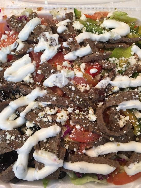 Order Greek Salad food online from The Pizza Cutters store, Syracuse on bringmethat.com
