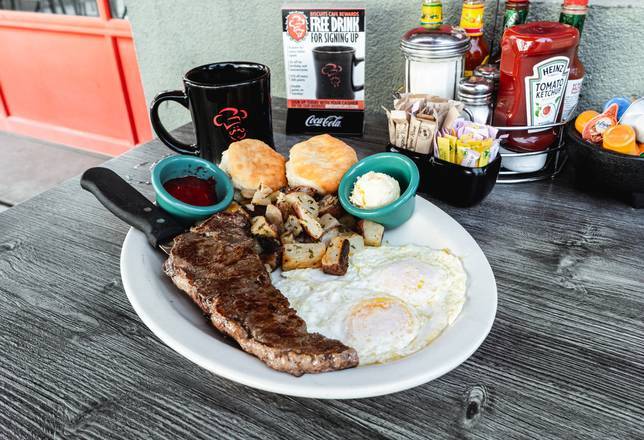 Order Breakfast Steak food online from Biscuits Café store, Canby on bringmethat.com