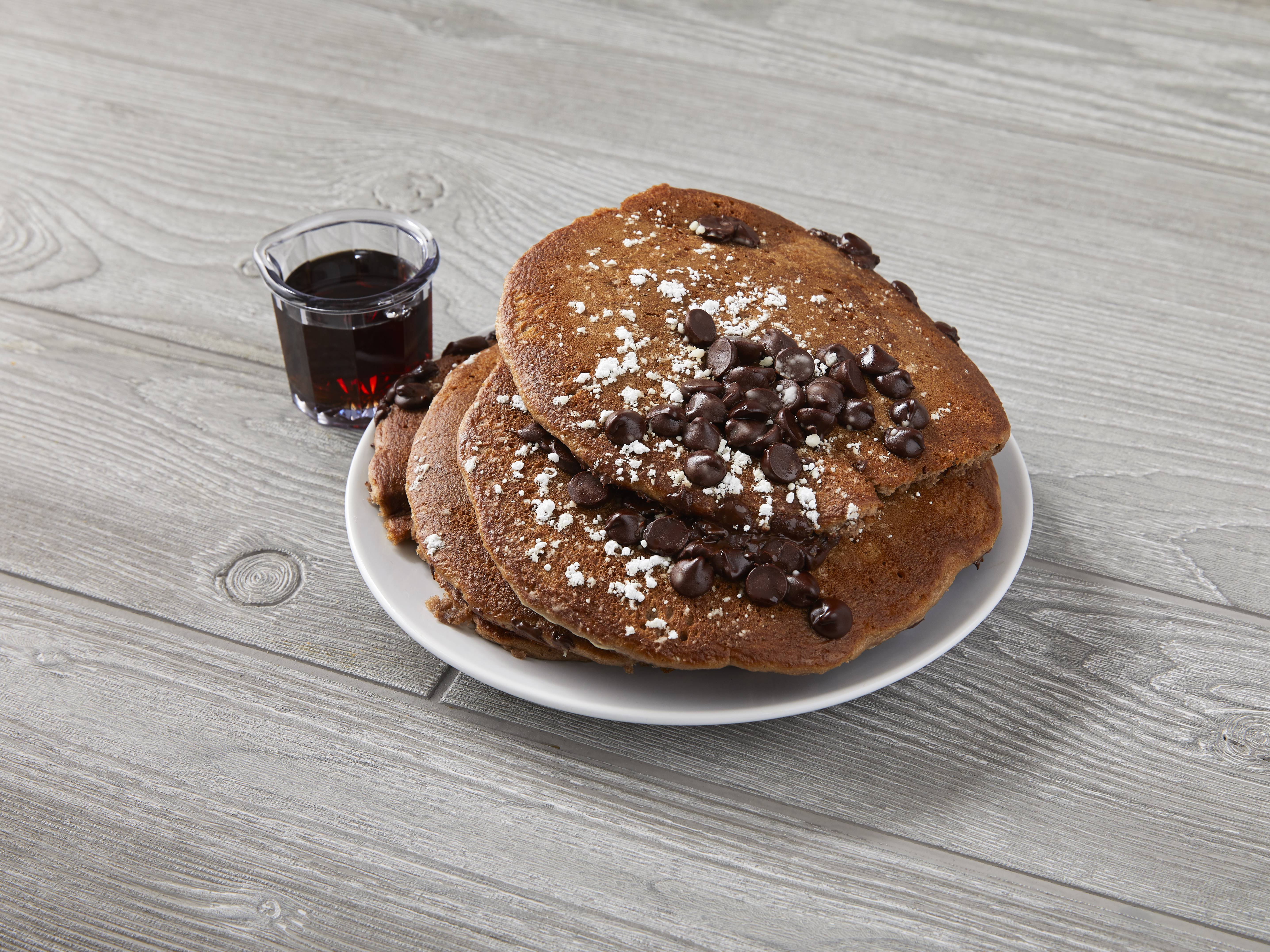 Order Chocolate Chocolate Chip Pancakes food online from Golden Nugget store, Chicago on bringmethat.com