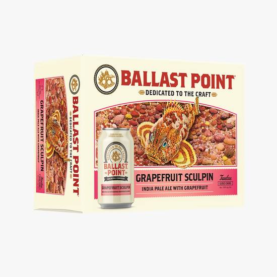 Order Ballast Point Grapefruit Sculpin IPA 6 Pack  food online from Goodie Liquor And Wine store, Santa Monica on bringmethat.com