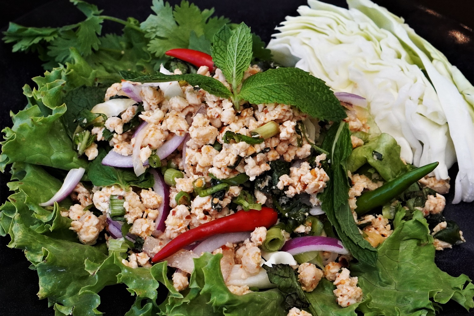 Order Larb Salad food online from Thai BBQ store, Las Vegas on bringmethat.com