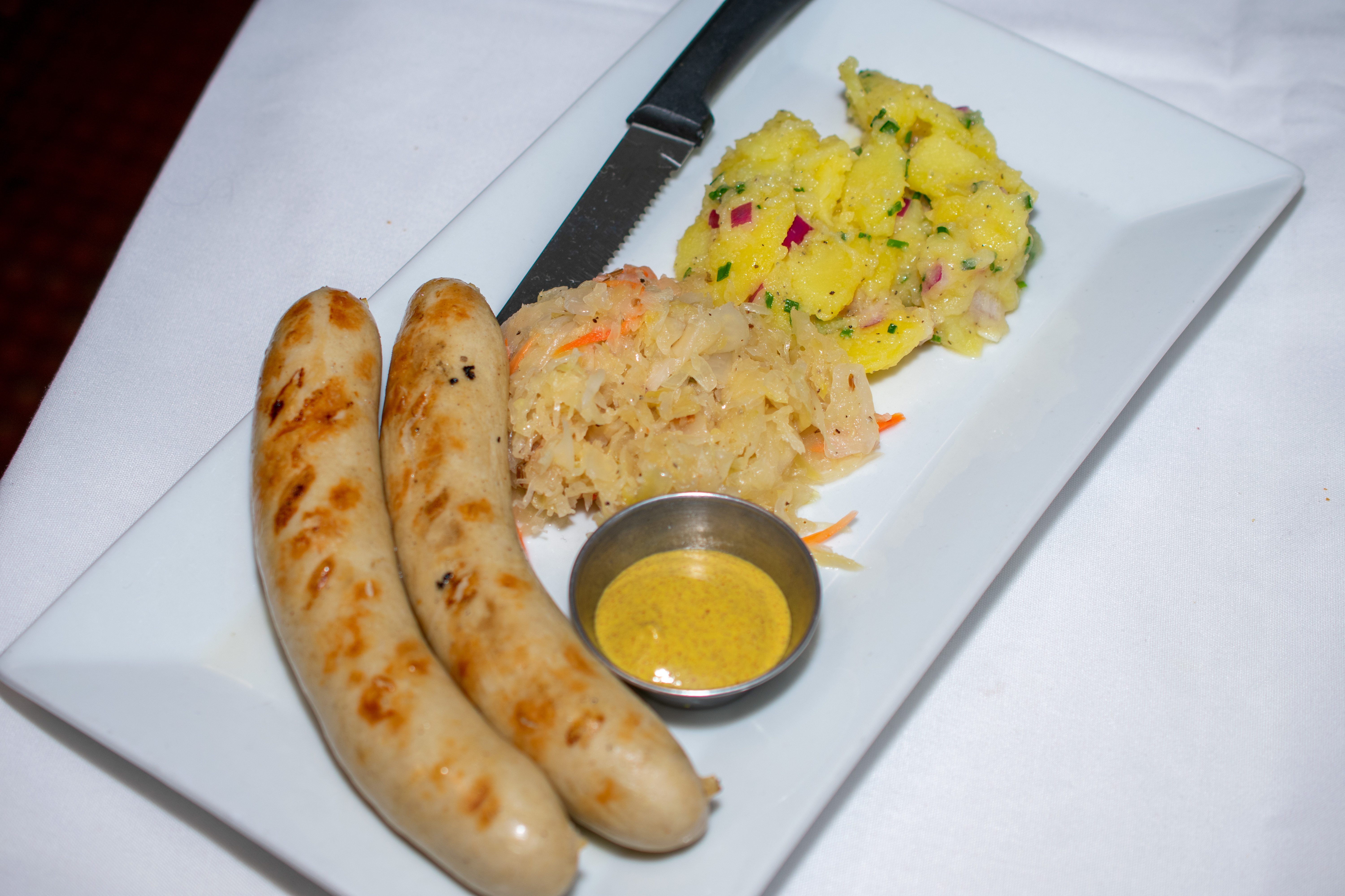 Order Veal Wurst Teller food online from Jorg's Cafe Vienna store, Plano on bringmethat.com