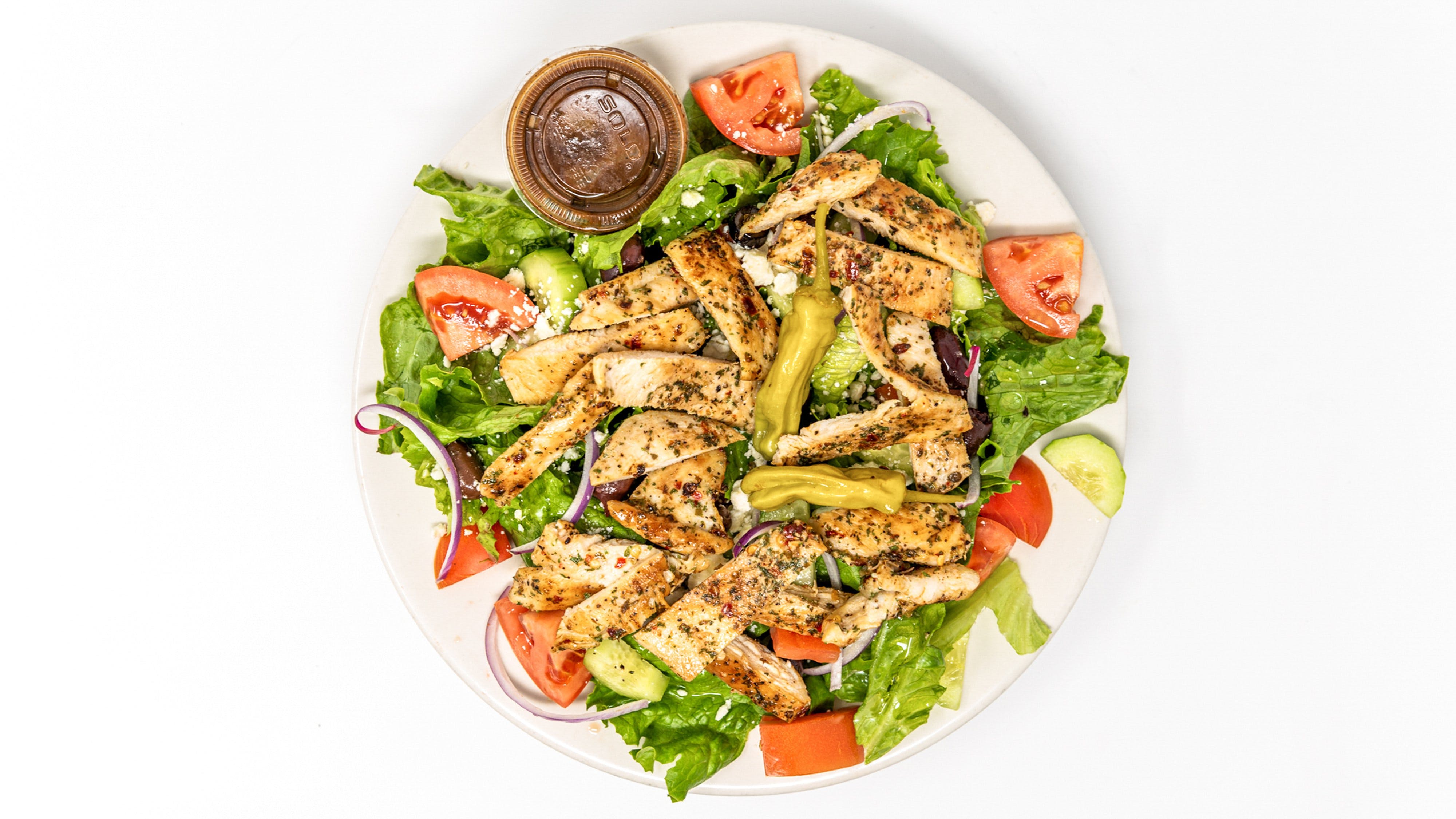 Order Grilled Chicken Salad - Salads food online from I Love Ny Pizza Of Woodstock store, Woodstock on bringmethat.com