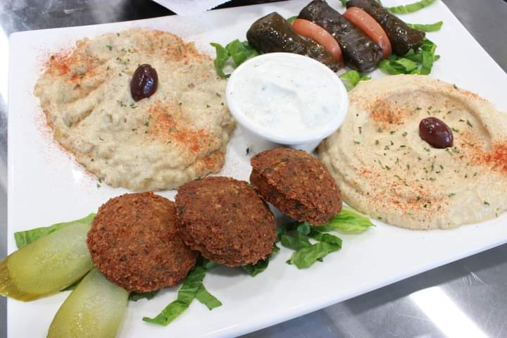 Order Mezza Plate food online from Olives Mediterranean Grill store, Arlington on bringmethat.com