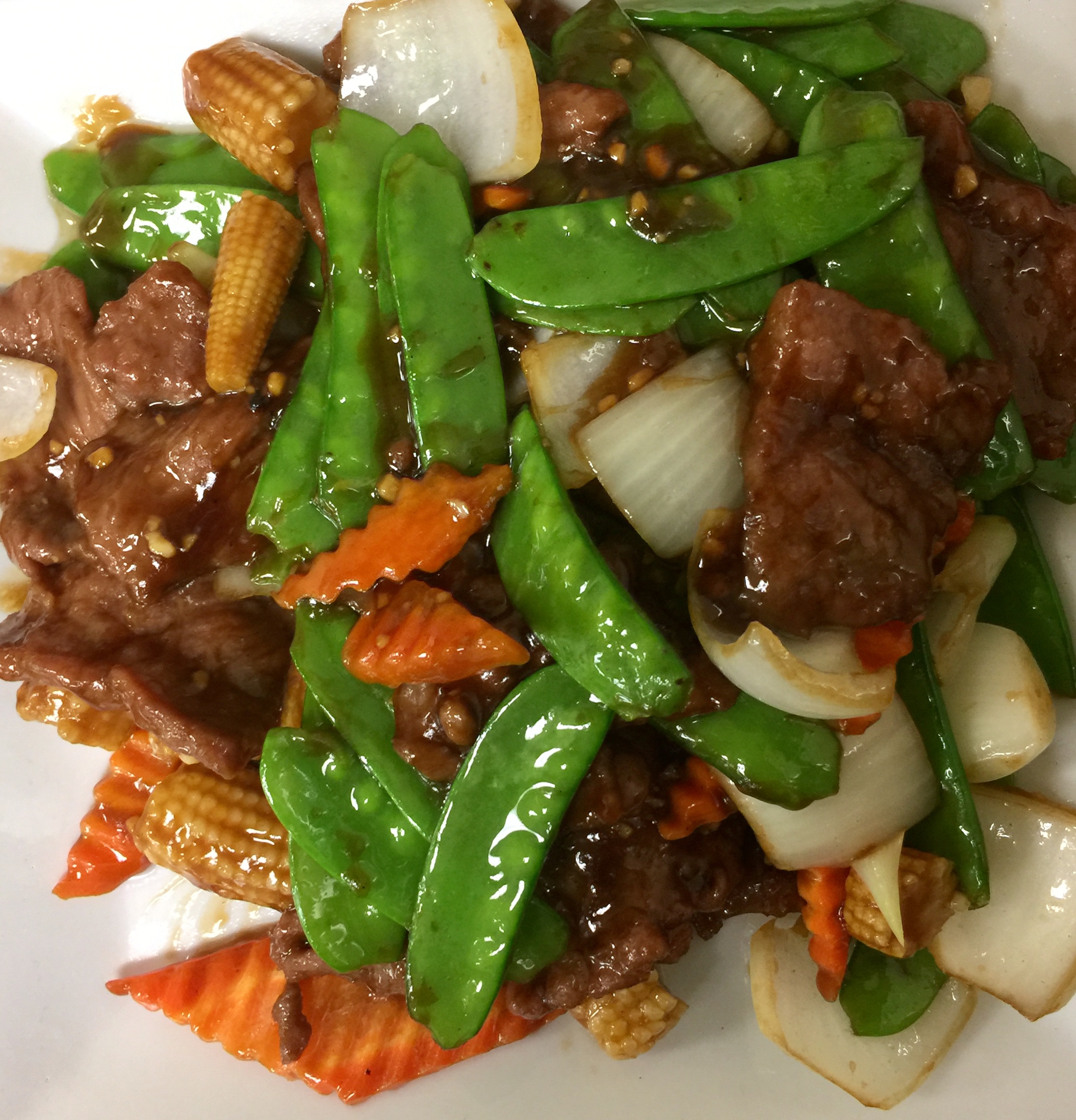 Order 61. Beef with Snow Peas food online from Go Get em Chinese store, Rancho Cucamonga on bringmethat.com