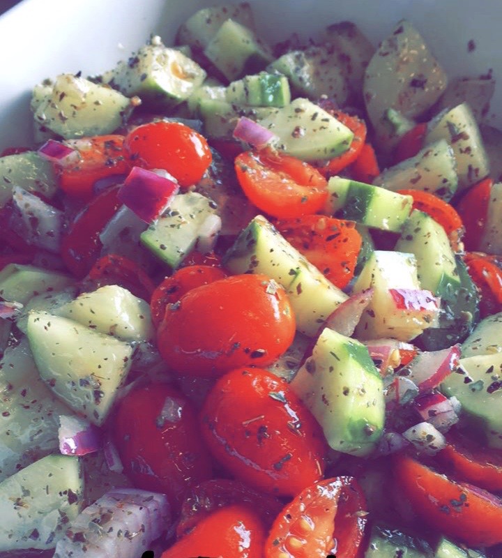 Order Cucumber & Tomato Deli Salad food online from Due Fratelli store, New Windsor on bringmethat.com