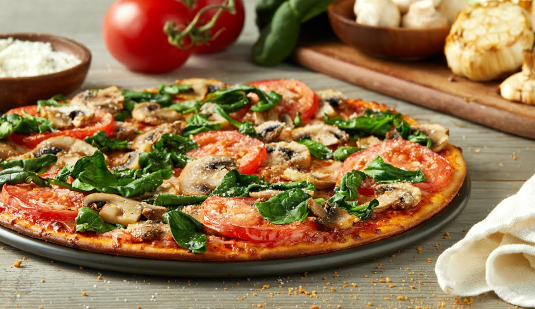 Order 10" Skinny Vegan Crust Pizza food online from Donatos Pizza store, Evansville on bringmethat.com