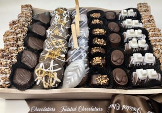 Order Deluxe Bar Mitzvah Rustic Wooden Gift Tray food online from Twisted Gourmet Chocolates store, Passaic on bringmethat.com