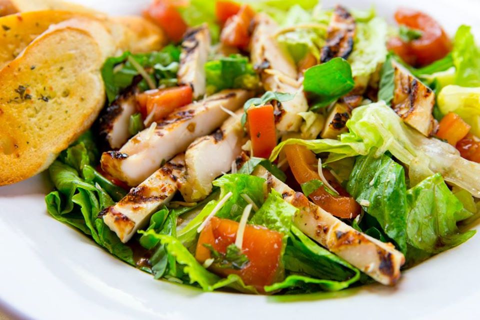 Order Grilled Chicken Bruschetta Salad food online from Papa Vino's store, Mishawaka on bringmethat.com