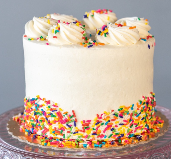 Order 6" Vanilla Confetti Cake food online from Carlo's Bakery store, Bloomington on bringmethat.com