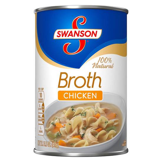 Order Swanson 100% Natural Chicken Broth 14.5oz food online from Everyday Needs by Gopuff store, San Luis Obispo on bringmethat.com