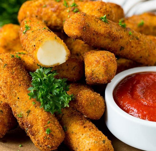 Order Mozzarella Sticks - Appetizers food online from Bells Pizza Company store, Bellflower on bringmethat.com