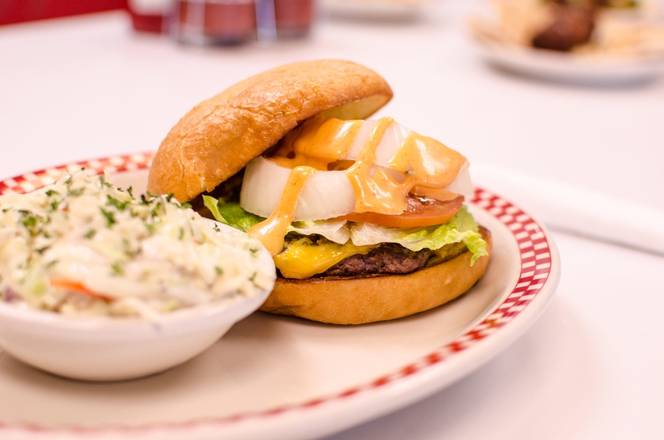 Order LITTLE ADAM BURGER food online from Cahill Diner store, Inver Grove Heights on bringmethat.com