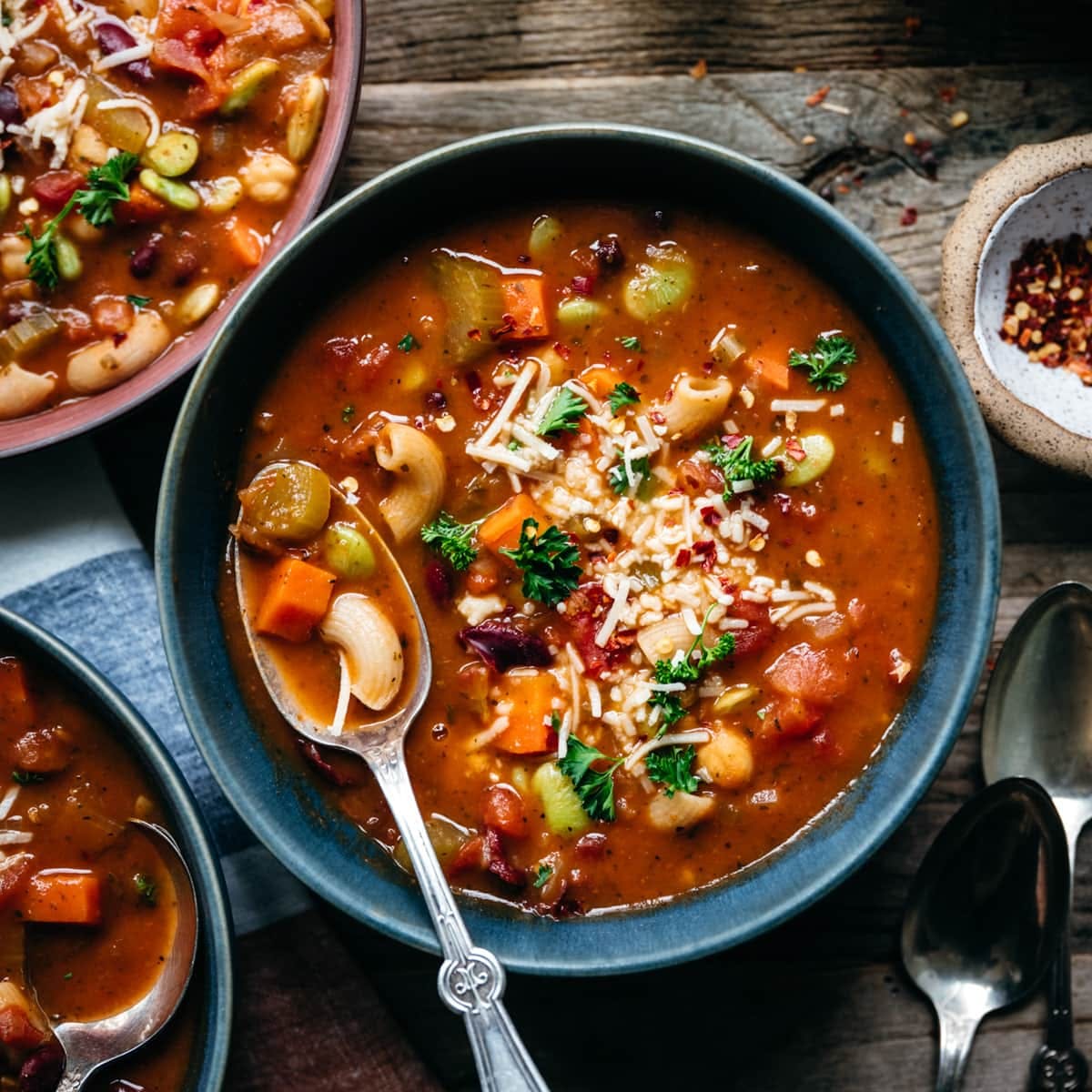 Order Minestrone Soup - Bowl food online from Grubhub Tailgate Ft New York Pizza Depot store, Ann Arbor on bringmethat.com