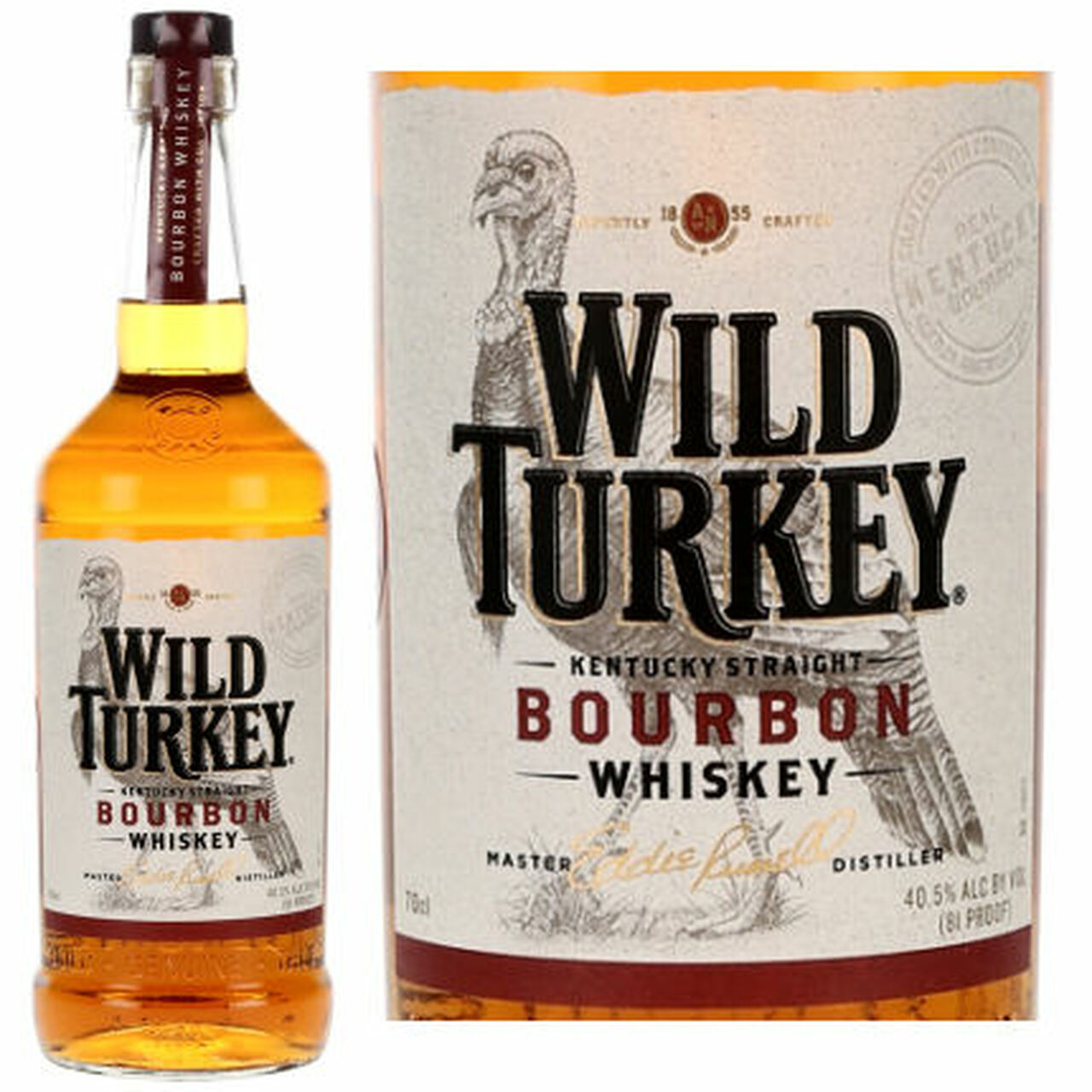 Order Wild Turkey Whiskey Bourbon Kentucky Straight 81 Proof - 750 Ml food online from Divine Wine and Spirits store, San Diego on bringmethat.com