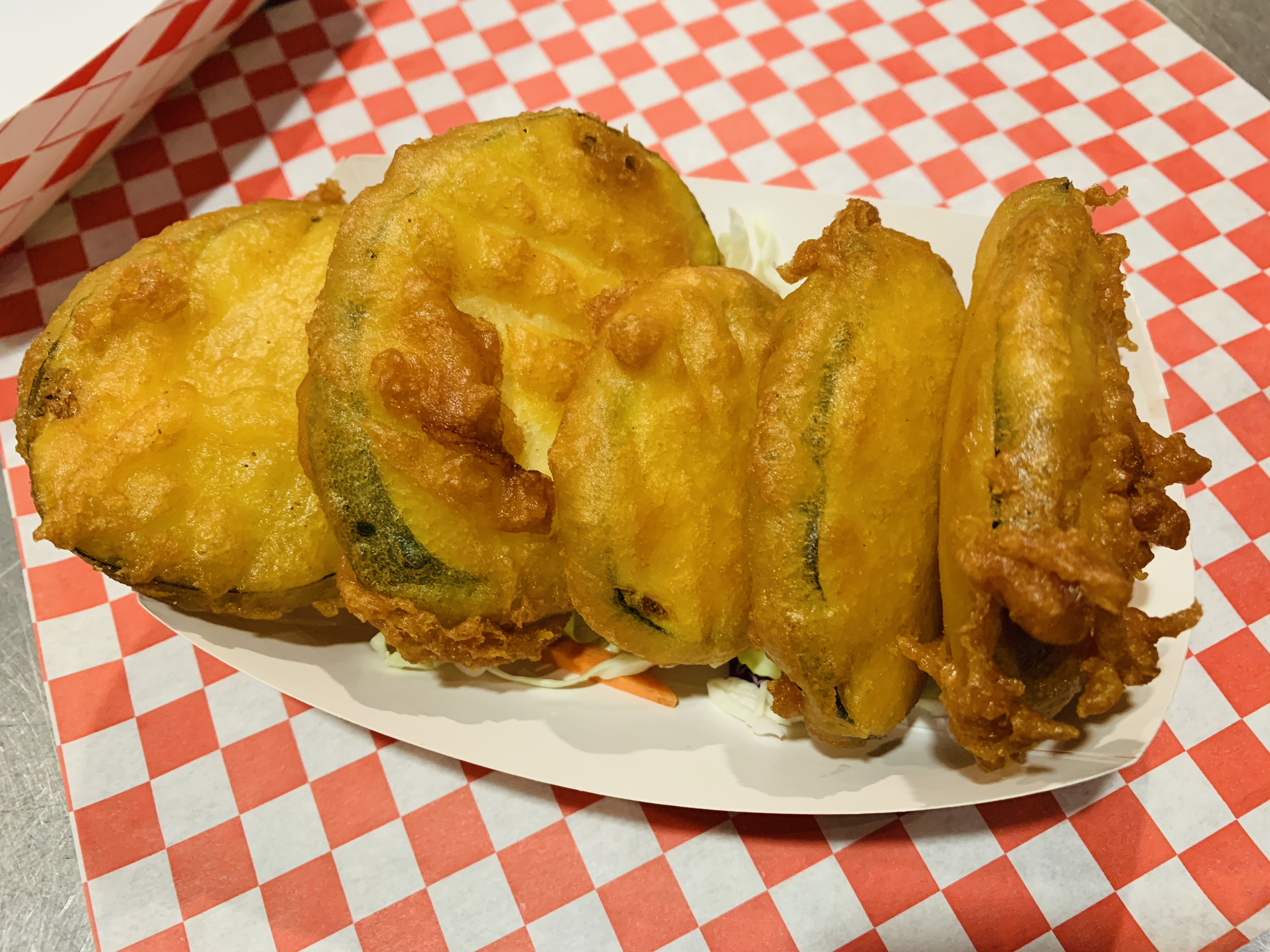 Order 5 Piece Zucchini food online from London Fish Nchips store, Hayward on bringmethat.com