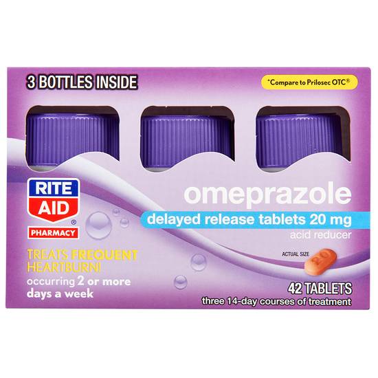 Order Rite Aid Omeprazole Delayed Release Tablets, 20mg (42 ct) food online from Rite Aid store, BETHEL PARK on bringmethat.com