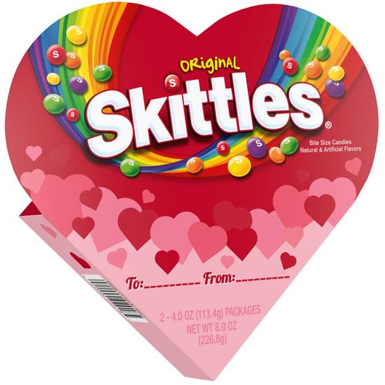 Order SKITTLES Original Valentines Day Chewy Candy, Heart-Shaped Gift Box, 4 oz/2 ct food online from CVS store, Farmington on bringmethat.com