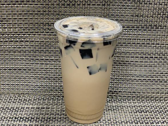 Order D17. Milk Tea with Grass Jelly food online from Kanda Ramen & Bbq store, San Leandro on bringmethat.com