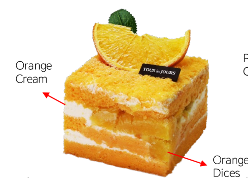 Order Orange Cream Piece food online from Tous Les Jours store, Natick on bringmethat.com