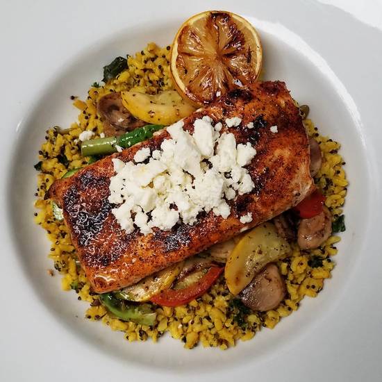 Order SALMON POWER GRAIN BOWL food online from 54th Street Grill and Bar store, Chesterfield on bringmethat.com