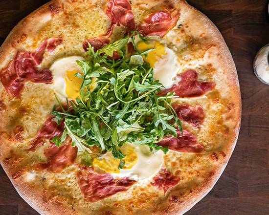 Order 16" Prosciutto & Egg food online from Anthony's Pizzeria store, Houston on bringmethat.com