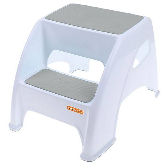 Order Dreambaby® Toddler & Me™ 2-Step Potty Trainer and Step Stool in White/Grey food online from Buybuy Baby store, Paramus on bringmethat.com
