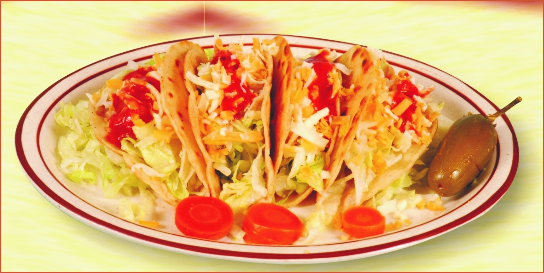 Order 4 Hard Shell Tacos food online from Mi Zacatecas Mexican Food store, Hawthorne on bringmethat.com
