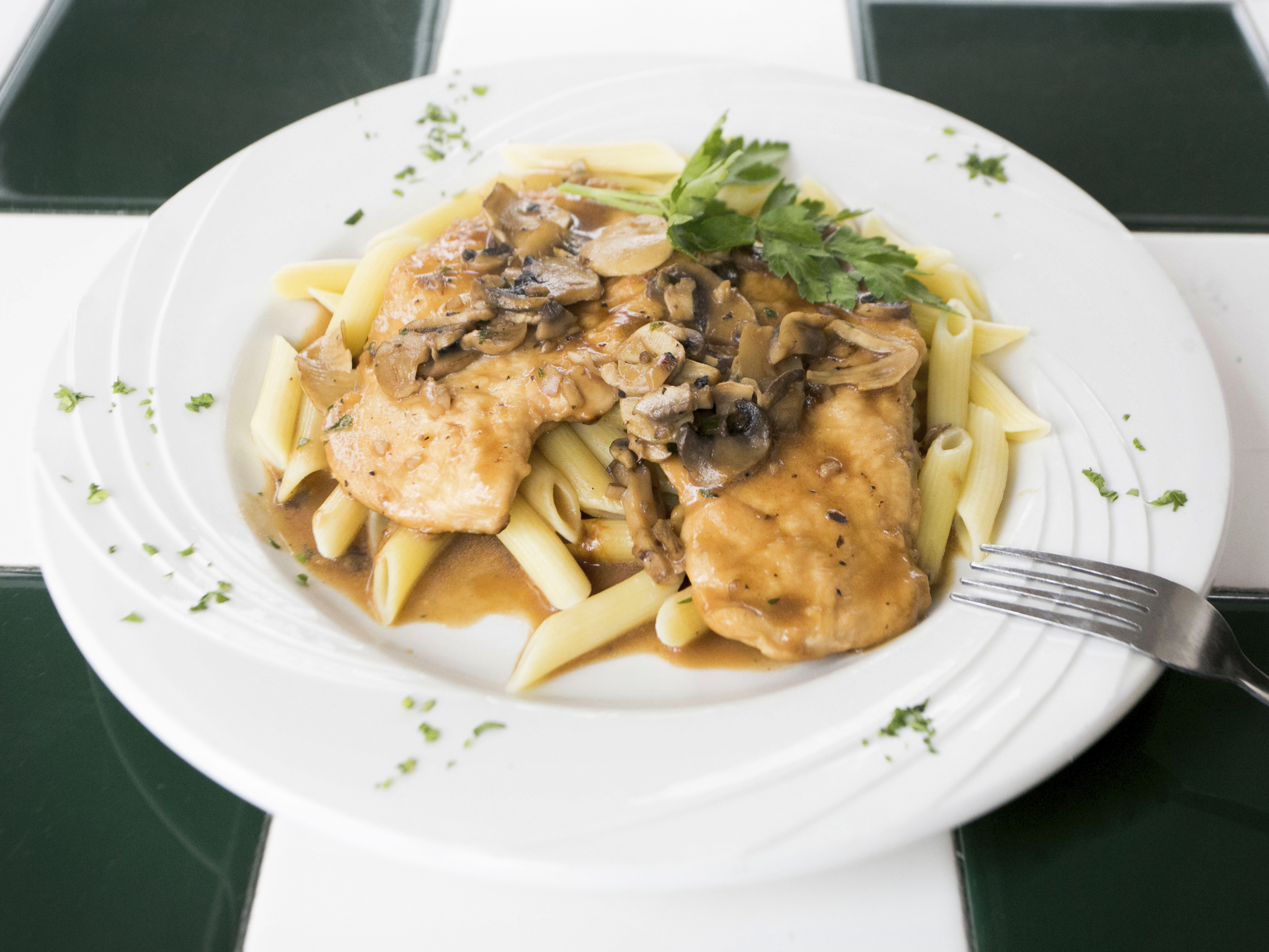 Order Chicken Marsala food online from Abate Apizza and Seafood Restaurants store, New Haven on bringmethat.com