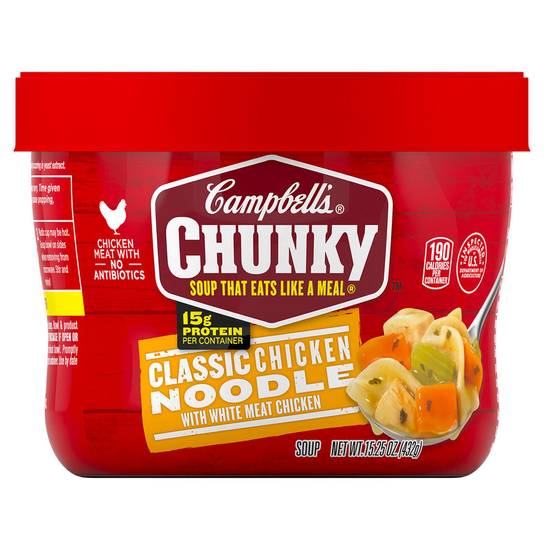 Order Campbell's Chunky Classic Chicken Noodle Soup 15.25oz food online from Everyday Needs by Gopuff store, Clovis on bringmethat.com