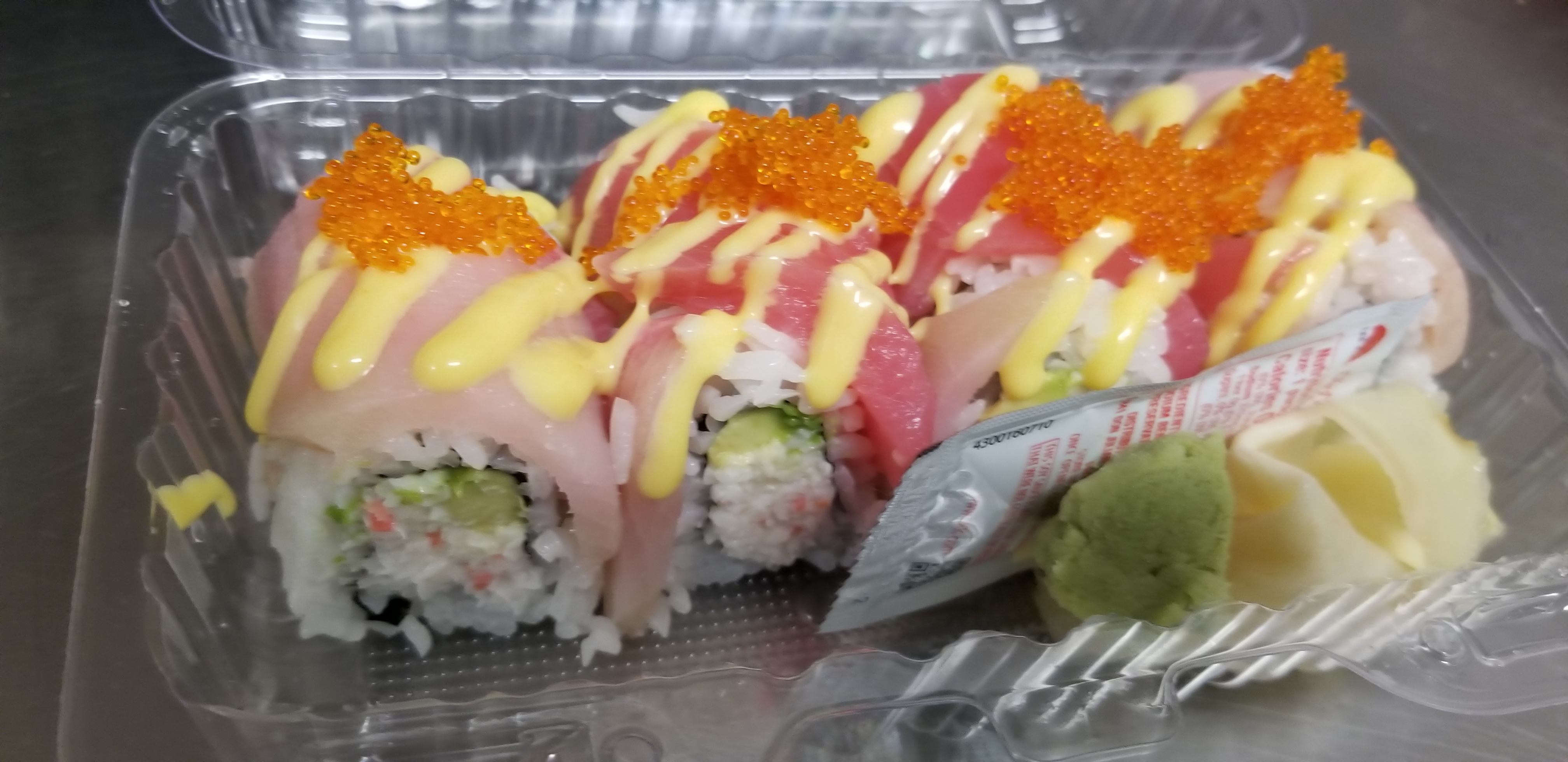 Order Rainbow Tama Roll food online from Cu Sushi store, Salinas on bringmethat.com