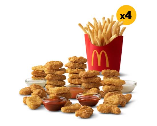 Order 40 Piece McNugget and 4 Medium Fry  food online from Mcdonald® store, LAKE HAVASU CITY on bringmethat.com