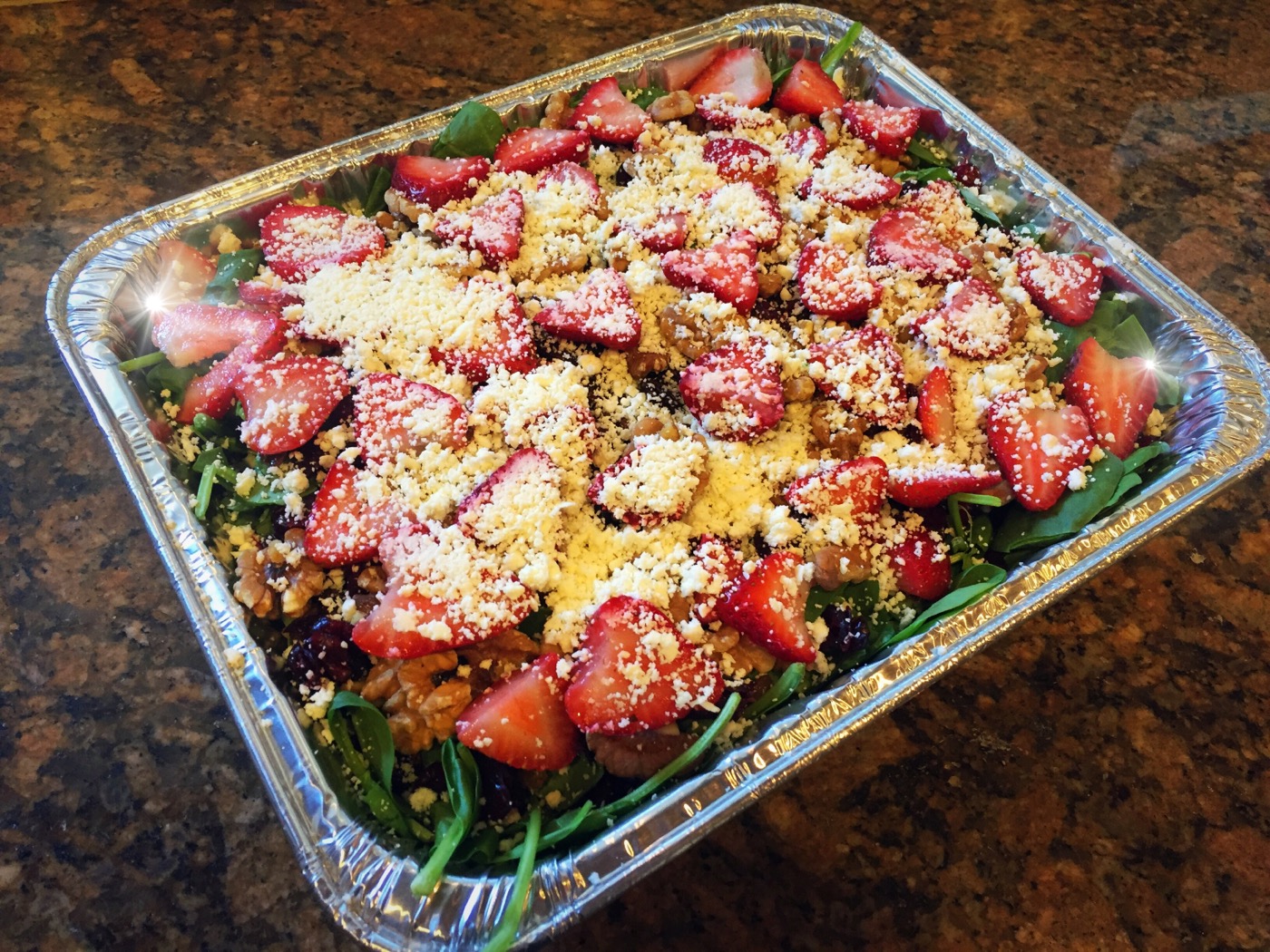 Order Spinach Salad Tray food online from Healthy Garden & Gourmet Pizza store, Moorestown on bringmethat.com