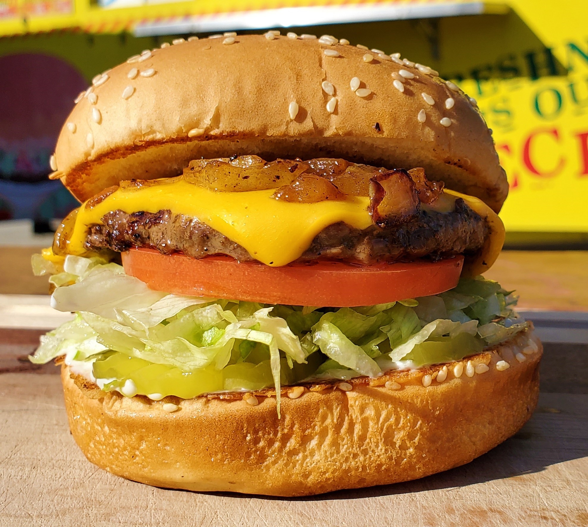 Order Cheeseburger food online from Banderas Burger Grill store, Bakersfield on bringmethat.com