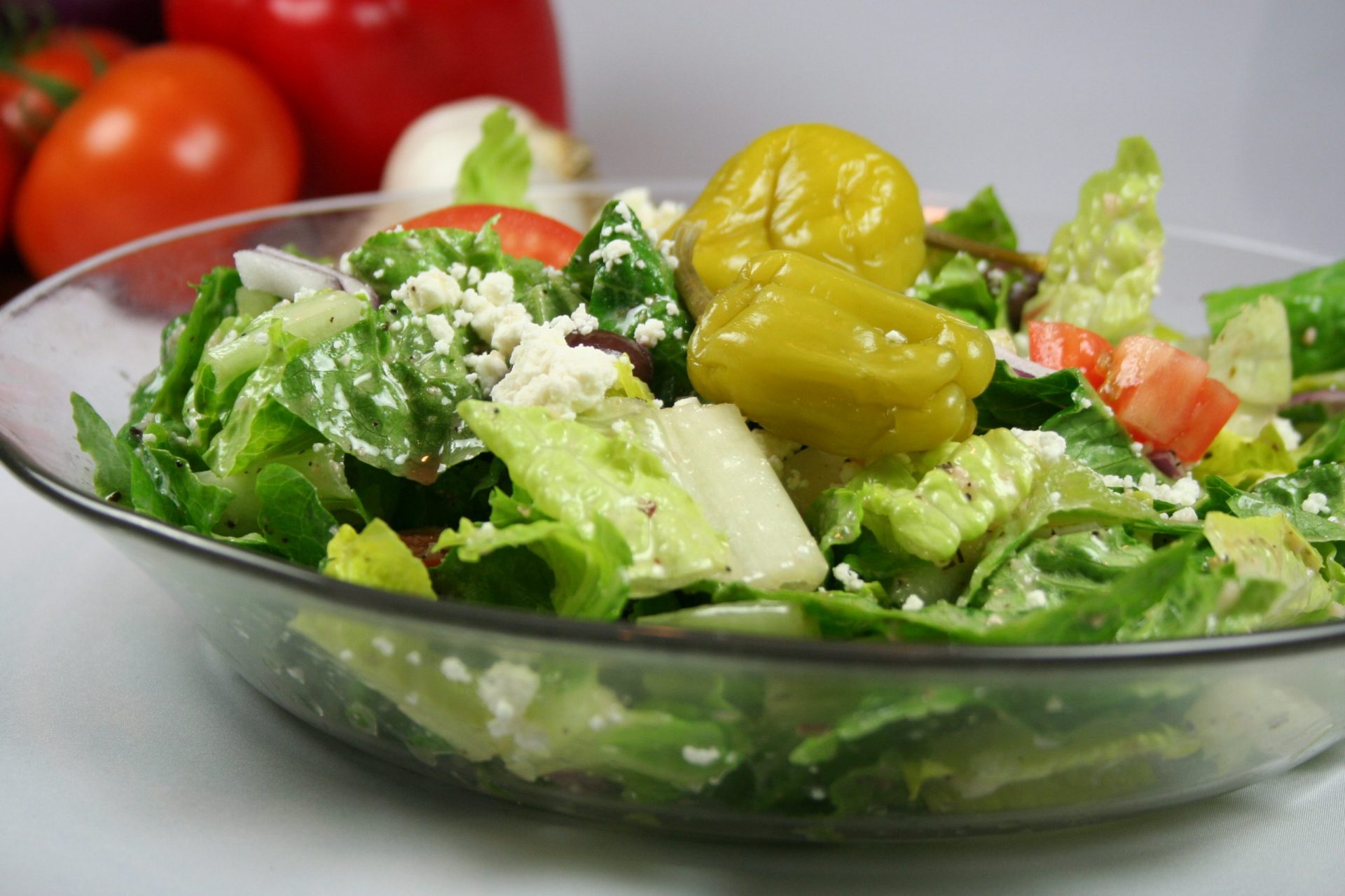 Order Greek Salad food online from Grotto Pizza store, Newark on bringmethat.com