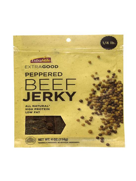 Order ExtraMile Pepper Beef Jerky 4 OZ food online from Chevron Extramile store, Brea on bringmethat.com