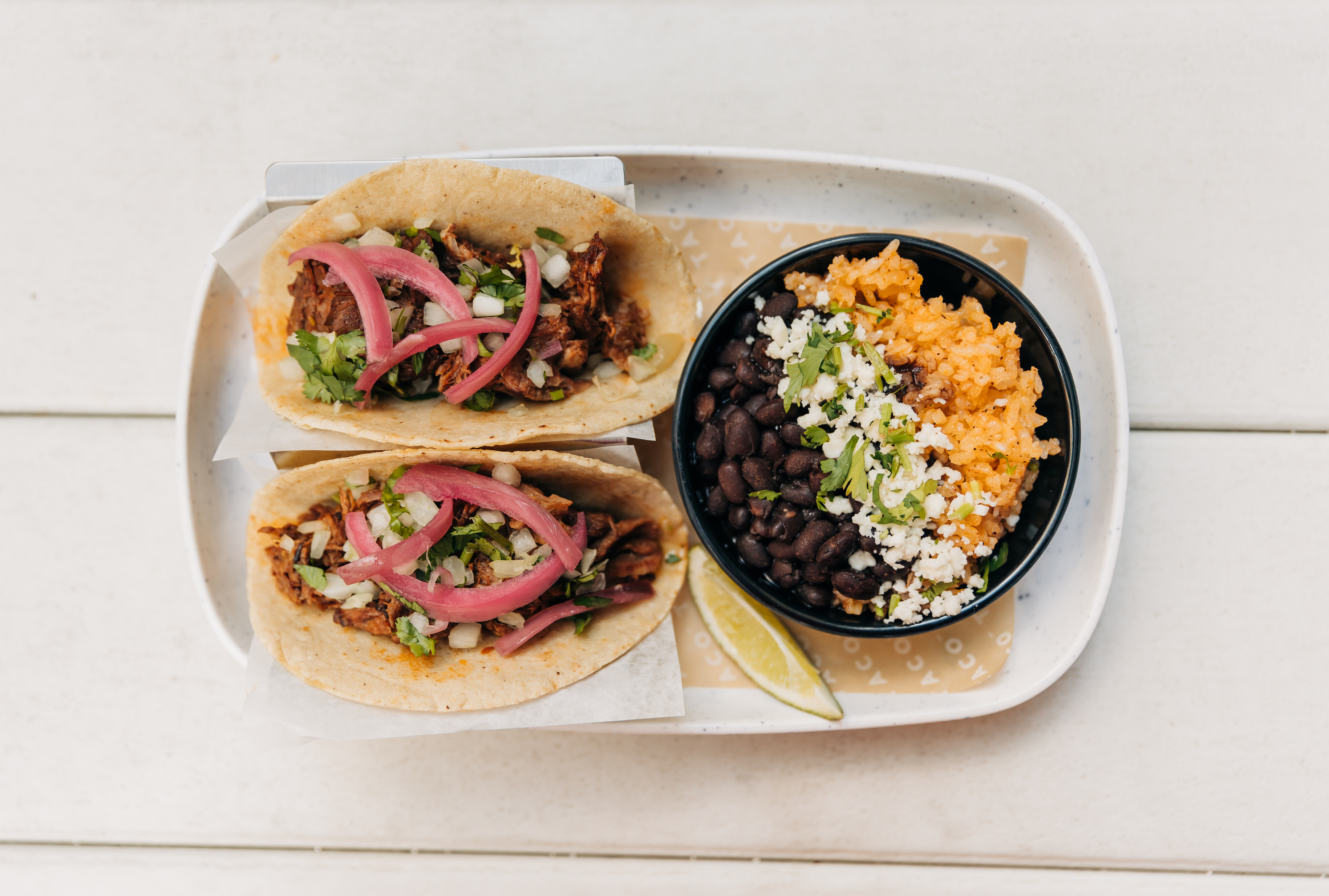 Order Two Taco Combo food online from Tallboy Taco store, Chicago on bringmethat.com