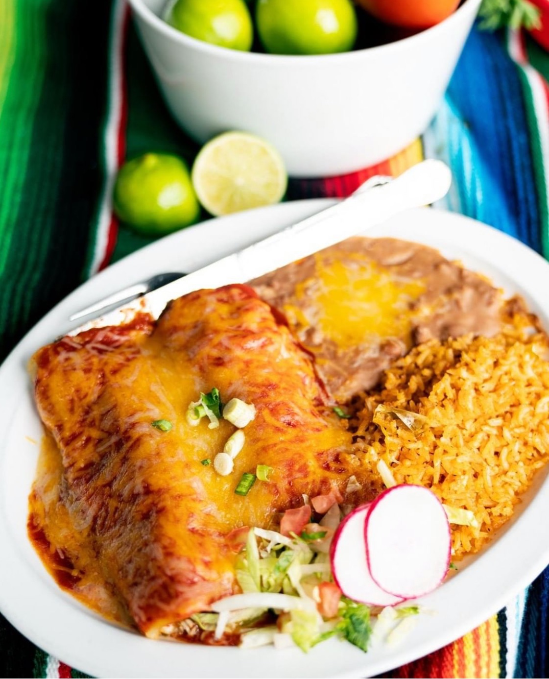Order Chicken Enchilada Plate food online from Coyote Grill store, Laguna Beach on bringmethat.com