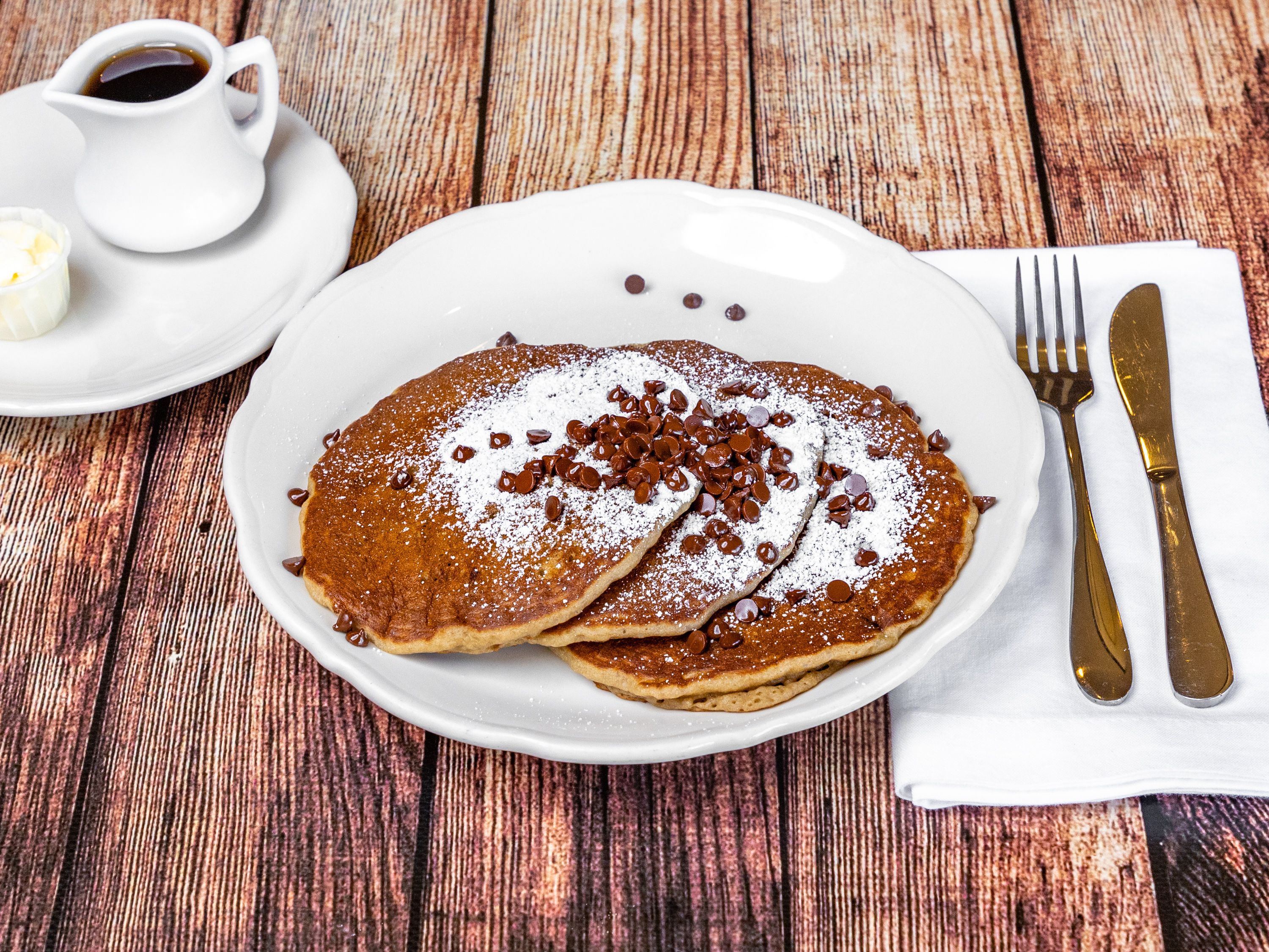 Order Chocolate Chip Pancakes food online from The Original Pancake House store, Norco on bringmethat.com