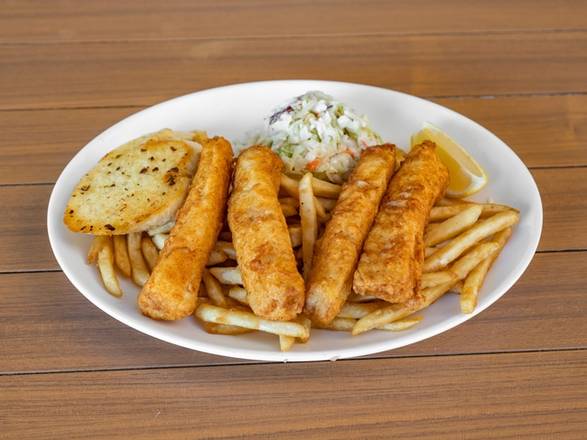Order Codfish Battered Plate food online from Fish Dish store, Burbank on bringmethat.com
