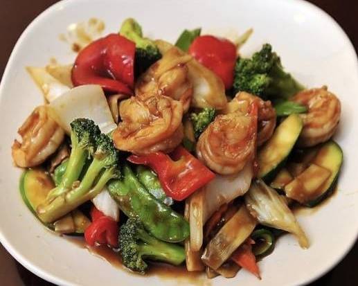 Order Sauteed Shrimp with Vegetable food online from Lucky Buddha store, Atlanta on bringmethat.com